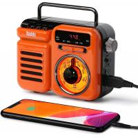 Raddy RW3 Emergency Hand Crank Radio Retro AM/FM/NOAA Radio, Solar Powered Battery Operated with Phone Charger
