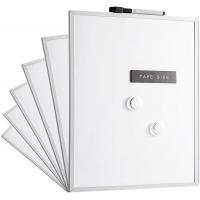 Deli Magnetic White Board, 11" x 14", 6 Pack, Small Dry Erase Board for Kids, 1 Dry Erase Marker, 2 Magnets, Aluminum Frame