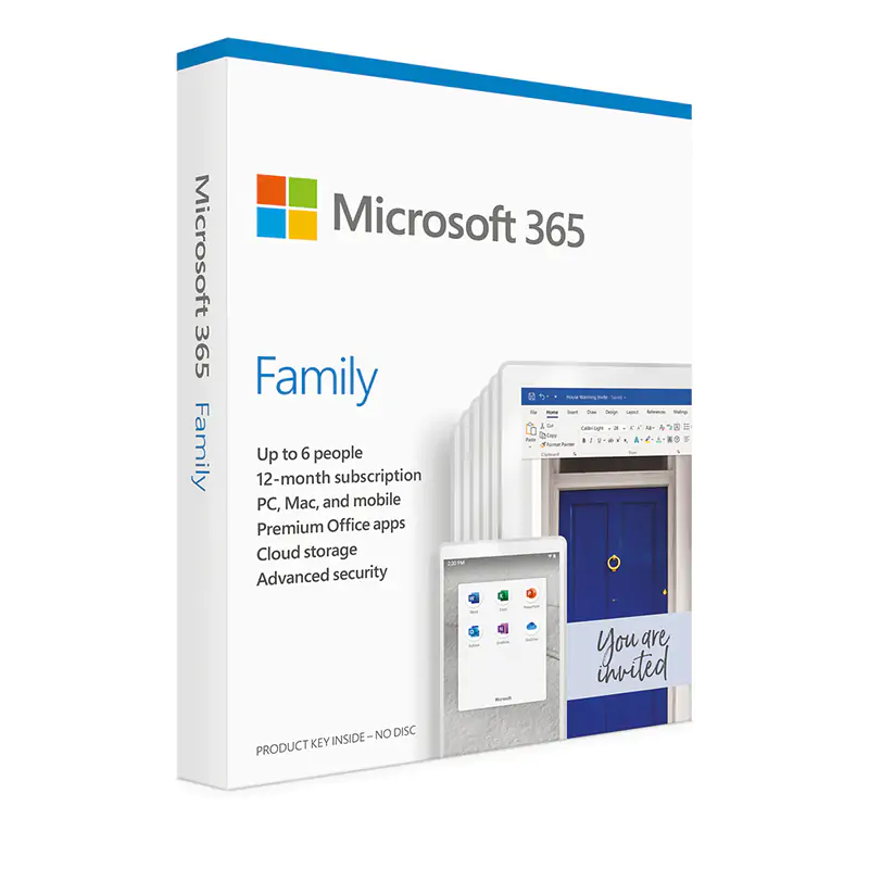 umart.com.au | Microsoft Office 365 Family Retail - 1 Year Subscription