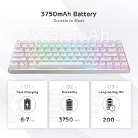 RK ROYAL KLUDGE RK84 Pro 80% RGB Triple Mode BT5.0/2.4G/Wired Hot-Swappable Mechanical Keyboard with Aluminum Frame, Quiet Red Switch 