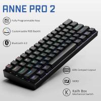 ANNE PRO 2 60% Bluetooth Mechanical Keyboard, Kailh White Switch, Black Case