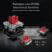 Redragon K621 Horus TKL Wireless RGB Mechanical Keyboard, 5.0 BT/2.4 Ghz/Wired Three Modes 80% Ultra-Thin Low Profile Bluetooth Keyboard, Red Switch