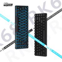 RK ROYAL KLUDGE RK68 65% Hot-Swappable Wireless Mechanical Keyboard, Red Switch，Black Case