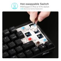 RK ROYAL KLUDGE RK68 65% Hot-Swappable Wireless Mechanical Keyboard, Clicky Blue Switch, Black Case