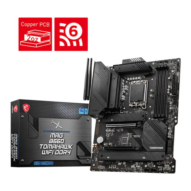 MSI MAG B660 TOMAHAWK WIFI DDR4 LGA 1700 ATX Motherboard (MAG B660 TOMAHAWK WIFI DDR4)