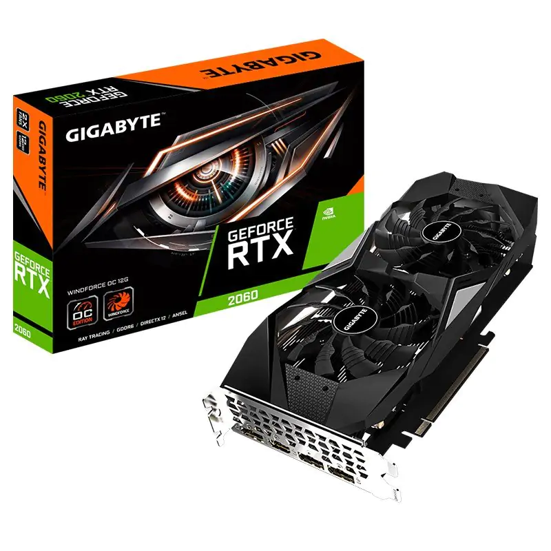 Gigabyte GeForce RTX 2060 Windforce OC 12G Graphics Card (N2060WF2OC-12GD)
