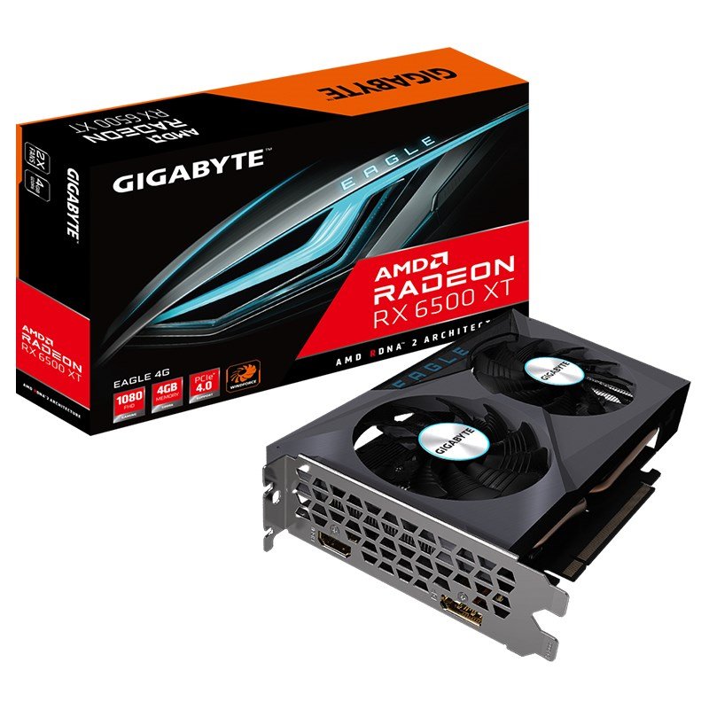 Gigabyte Radeon RX 6500 XT Eagle 4G Graphics Card (GV-R65XTEAGLE-4GD)