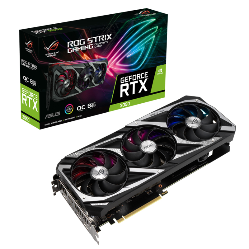 ASUS ROG Strix GeForce RTX 3050 OC 8G Graphics Card (ROG-STRIX-RTX3050-O8G-GAMING)