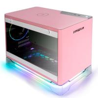 Inwin A1 Plus Tempered Glass ARGB Mini-ITX Case with 650W PSU and Qi Charger - Pink
