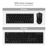 Redragon K630 Dragonborn 60% Wired RGB Gaming Keyboard, Brown Switch, Black