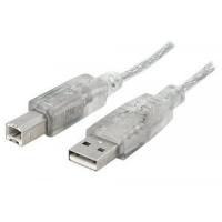 8ware USB 2.0 Certified Cable AB 50cm Transparent Metal Sheath USB Cable 0.5m