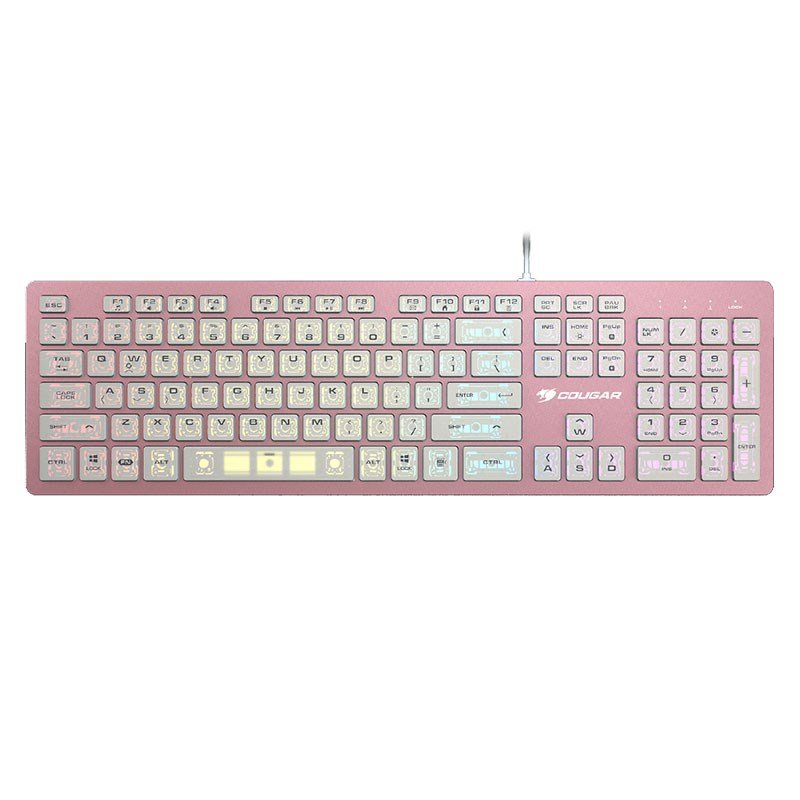 Cougar Vantar AX Pink Aluminium RGB Scissor Switches Gaming Keyboard