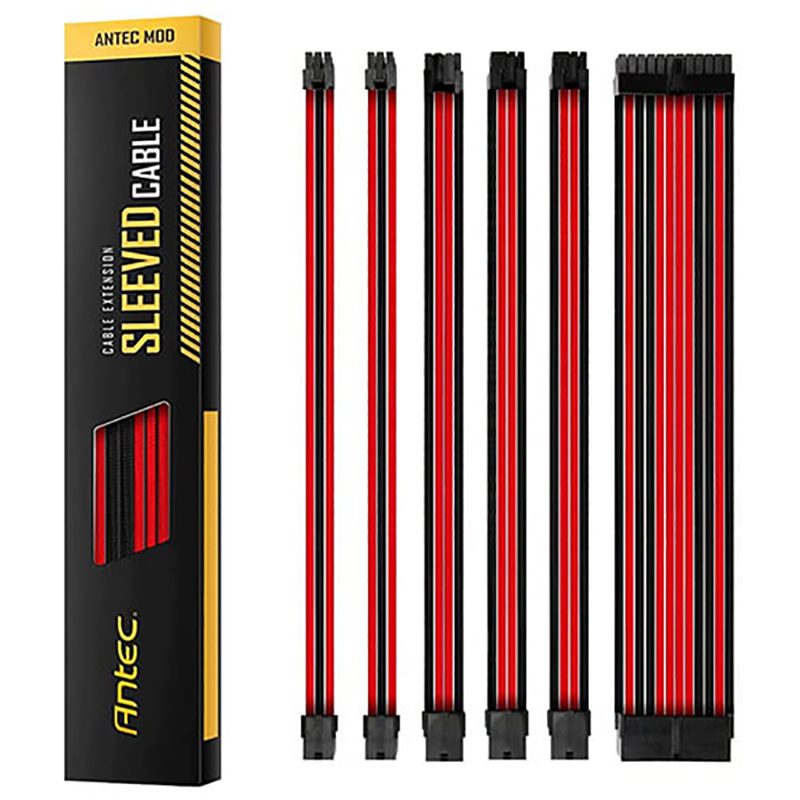Antec PSU Sleeved Extension Cable Kit V2 Red/Black