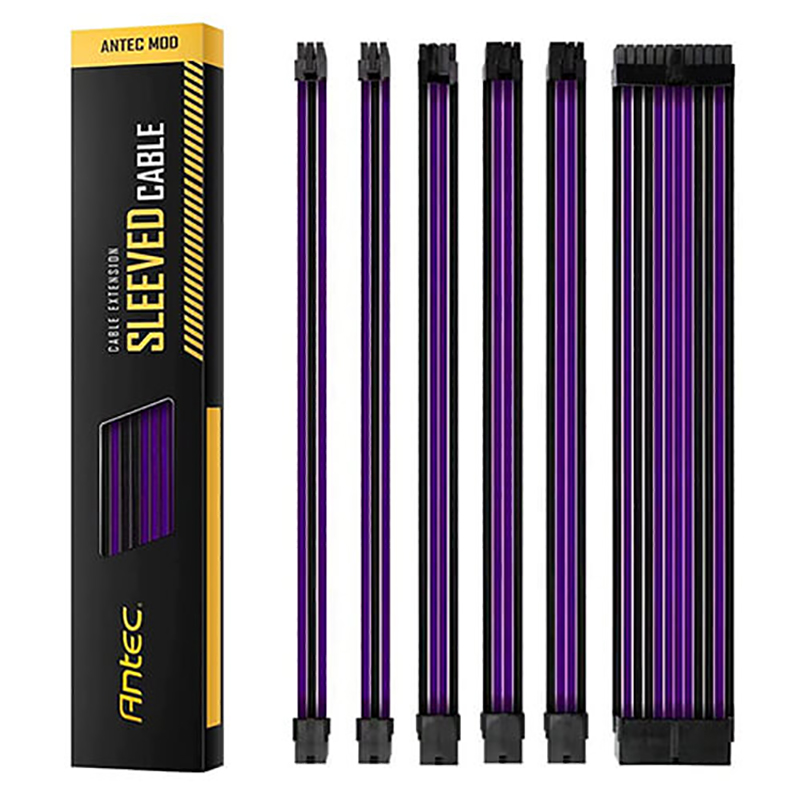 Antec PSU Sleeved Extension Cable Kit V2 Purple/Black