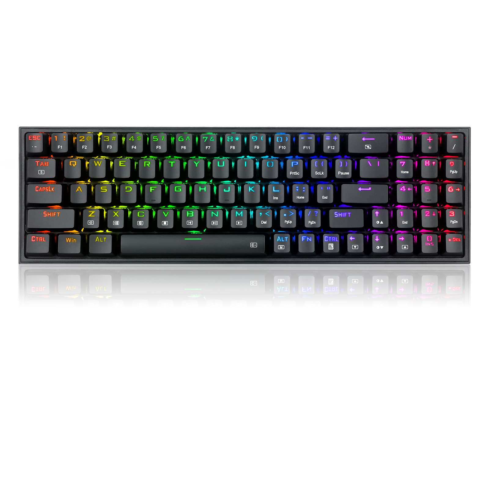 Redragon K628 Pollux 75% Wired RGB Gaming Keyboard, 78 Keys Hot-Swappable Compact Mechanical Keyboard w/100% Hot-Swap Socket, Red Switch
