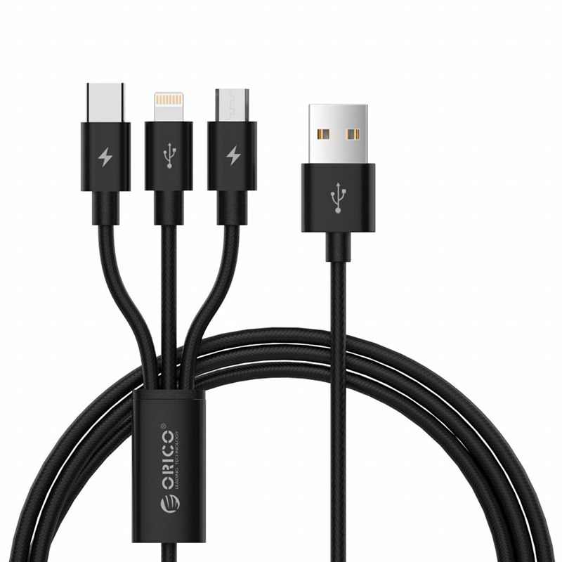 Orico 3 in 1 Lightning/Micro-USB/USB-C to USB Data Cable 1.2m