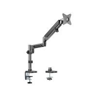 Brateck 17in-32in Single Monitor Pole-Mounted Epic Gas Spring Aluminum Monitor Arm Space Grey