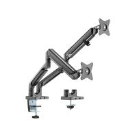 Brateck 17in-32in Dual Monitors Epic Gas Spring Aluminum Monitor Arm Space Grey