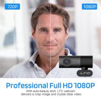 LTC VE100 1080P PC Webcam with Built-in Dual Microphone, Widescreen USB Computer Web Camera with Auto Focus