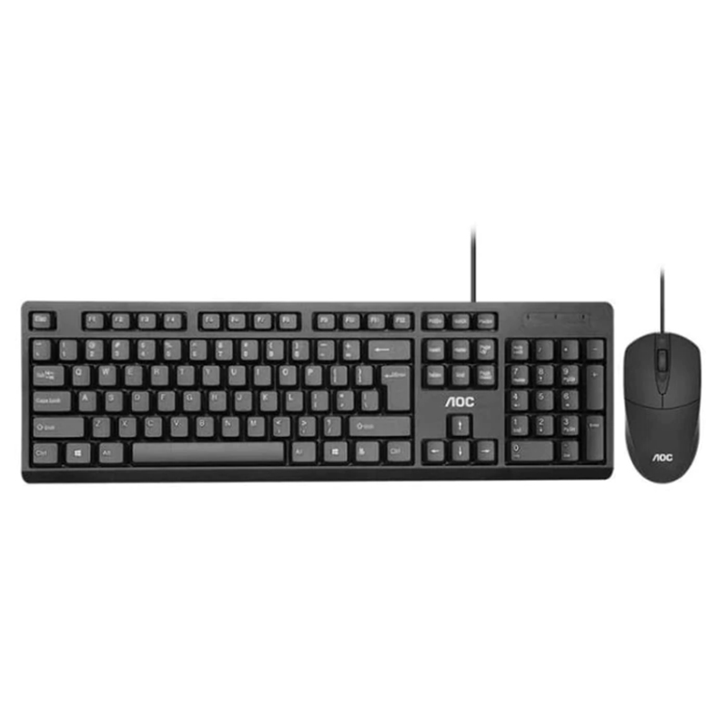 AOC KM160 Wired Keyboard and Mouse Set - Black