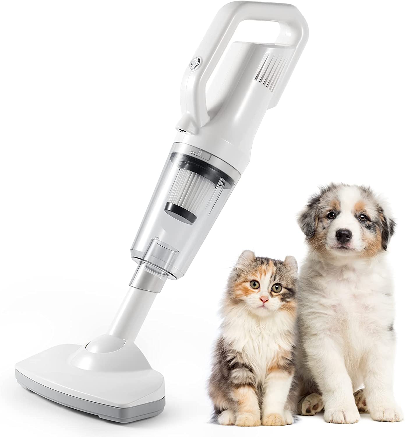iPettie Cordless Pet Hair Vacuum 12000 PA Powerful Suction with LED Light, 4 Different Nozzles, Cat Hair or Dog Hair Vacuum for Shedding