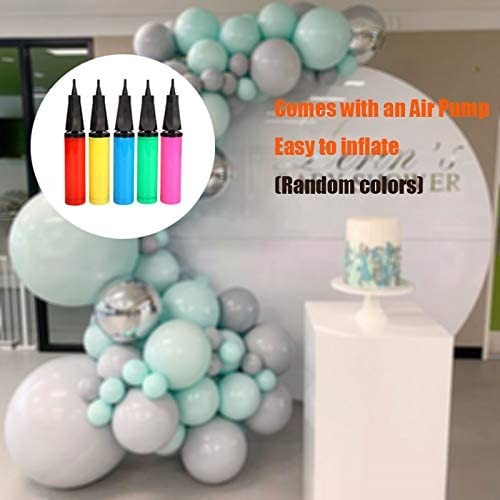 Birthday Party Decorations Kit, DIY 109PCS Blue-green Balloon Arch Kit Balloon Arch Kit with Happy Birthday Banner and Air Pump Party Decoration Set