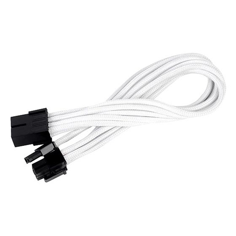 SilverStone 6+2 Pin PCIe White Sleeve Extension Cable