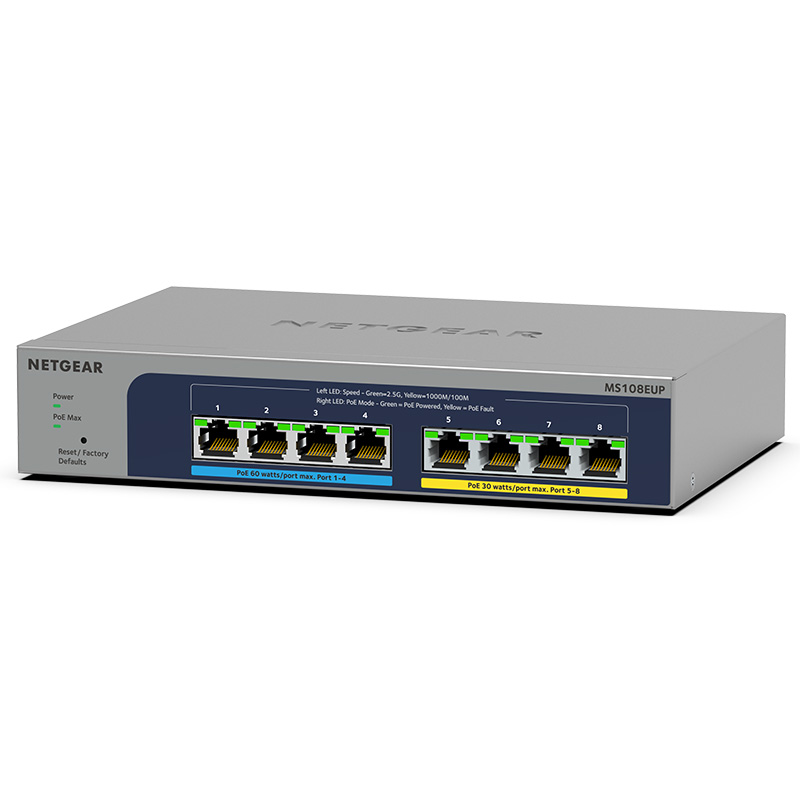 Netgear 8 Port Ultra60 PoE++ Multi-Gigabit Ethernet Plus Switch (MS108EUP-100AUS)