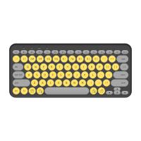 LTC MK791 Multi-Device Bluetooth Keyboard, Rechargeable Compact Slim Wireless Keyboards w/ 79 Keys, Low-Profile & Colorful, Grey