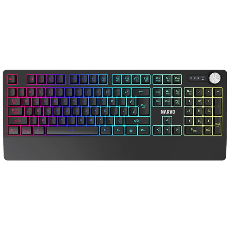 Marvo K660 RGB Membrane Wired Ergonomic Gaming Keyboard