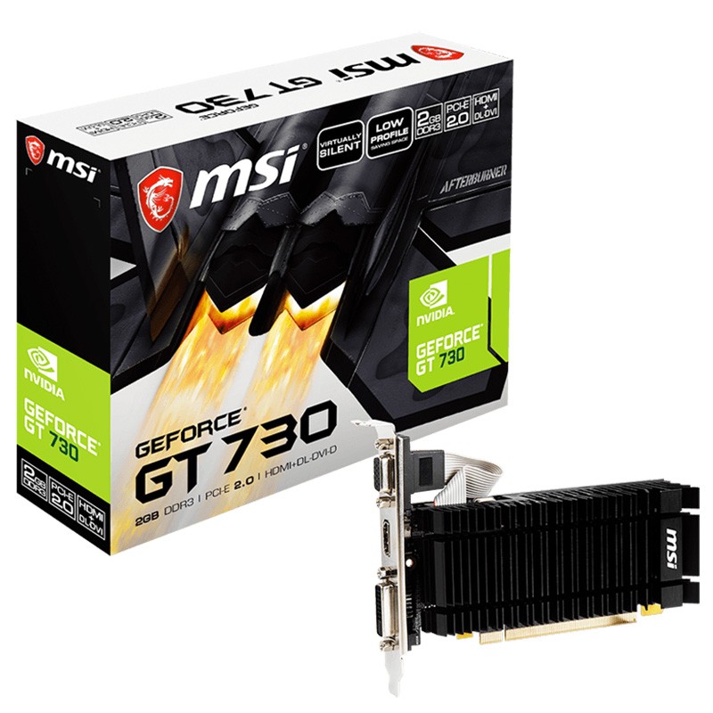 MSI GeForce GT 730 2GB Low Profile Graphics Card (N730K-2GD3H/LPV1)