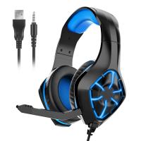 GS-1000 Gaming Headset Surround Sound Gaming Headphones Wired Helmet with HD Microphone For Gamer One PS4 PC Laptop BLUE