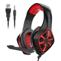 GS-1000 Gaming Headset Surround Sound Gaming Headphones Wired Helmet with HD Microphone For Gamer One PS4 PC Laptop RED