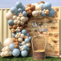 Birthday Party Decorations Kit, DIY 133PCS Macaron Coffee Blue Balloon Arch Garland Kit, Balloon Arch Kit Latex Balloons Set for Wedding Birthday Ball