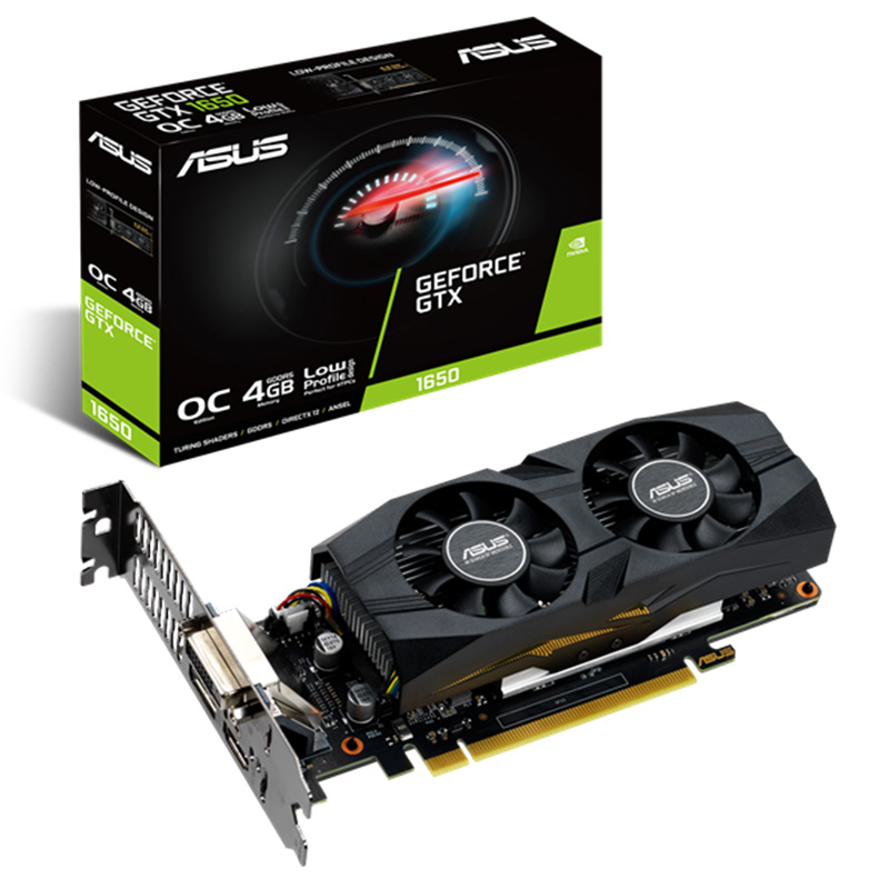Asus GeForce GTX 1650 OC 4G Low Profile Graphics Card (GTX1650-O4G-LP-BRK)