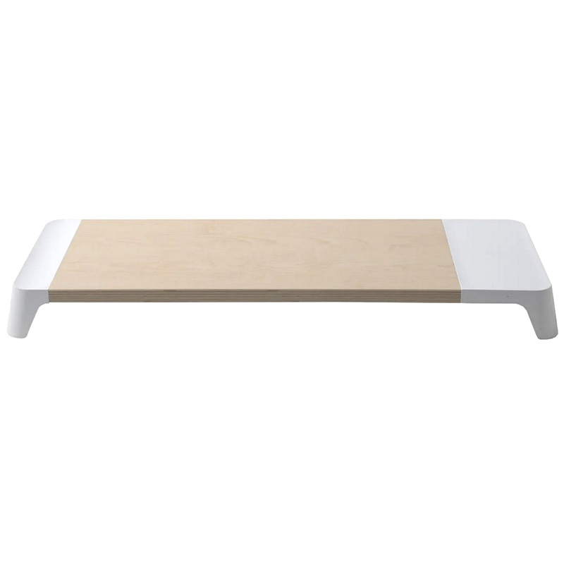 Pout Eyes6 Monitor Stand Wooden Wireless Charger White