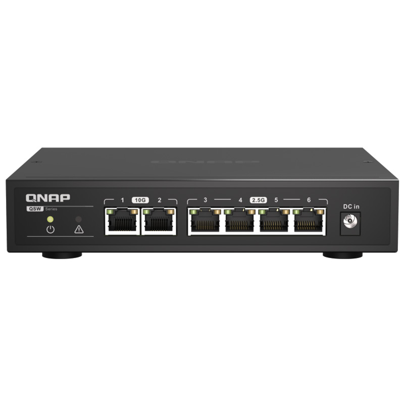 QNAP 2 Port 10GbE RJ45 with 4-port 2.5GbE RJ45 Unmanaged Switch (QSW-2104-2T)