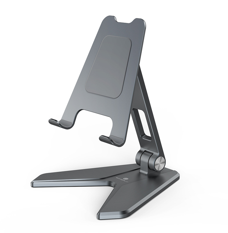 BONERUY Adjustable Tablet Stand Foldable ipad Stand Tablet Mount Holder For Desk with Heavy Metal Base Multi-Angles for 7-13.3” ipad Tablet-Grey