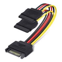 15-Pin SATA Male to 2x15-Pin Female SATA Y-Splitter Extension Cable
