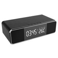 3 in 1 15W Wireless Mobile Charger with Clock and Bluetooth Speaker - Black