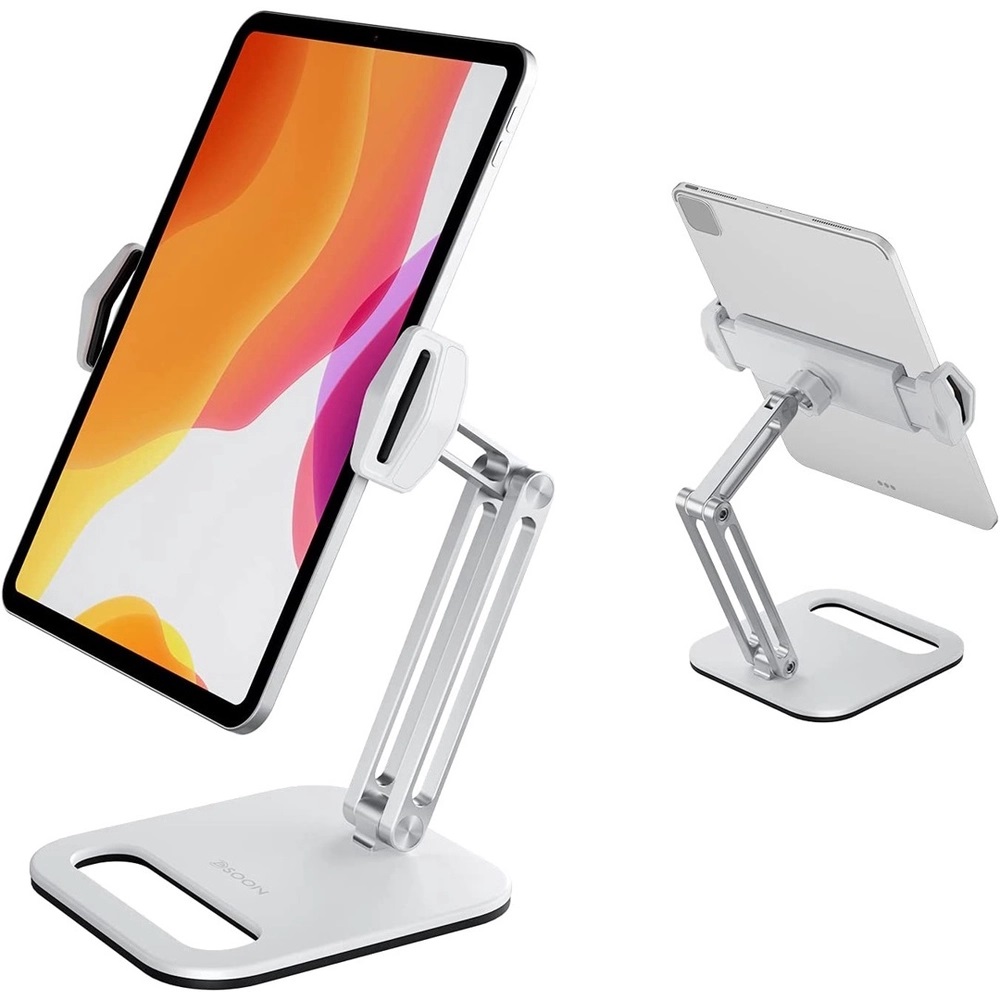 MOTO Tablet Stand Holder, Ipad Stand with 2 Adjustable Arm,360° Rotates Tablet Holder Foldable Multi Angle,Compatible with iPad Tablet Cell phones