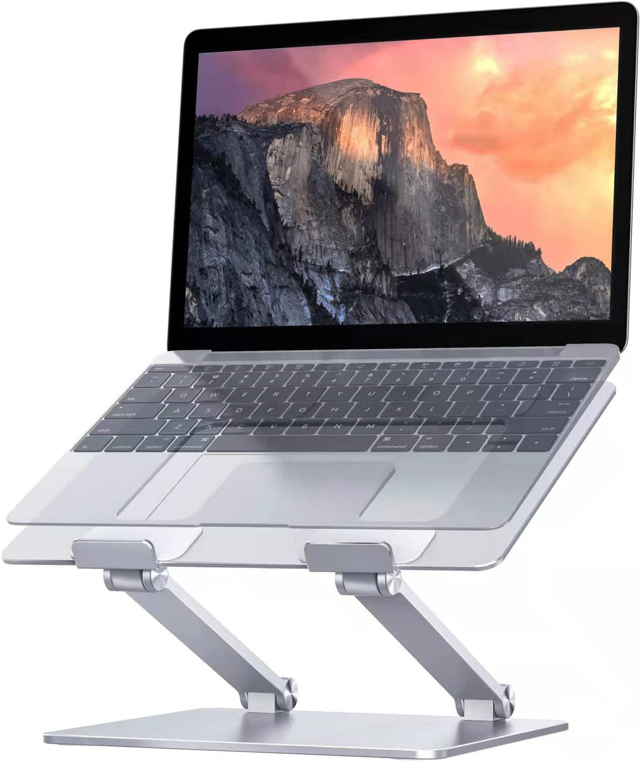 FRUITFUL Adjustable Laptop Stand Holder Portable Ergonomic Aluminium Computer Stand Labtop Riser with Heat-Vent for Macbook Notebook 10-17"-Sliver