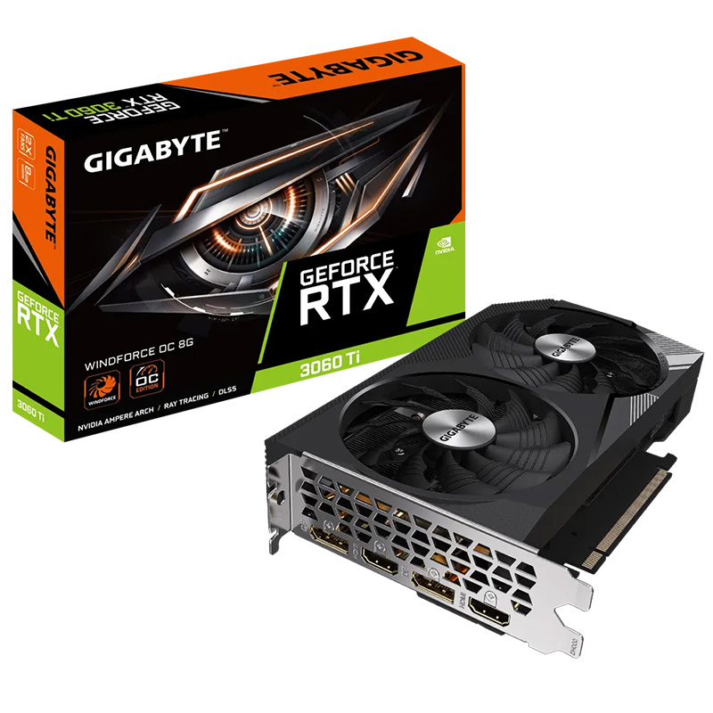 Gigabyte GeForce RTX 3060 Ti Windforce OC 8G LHR Graphics Card (N306TWF2OC-8GD)