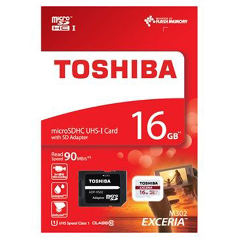 Toshiba Dynabook 16GB Class 10 90MB/s MicroSDHC Card with Adapter