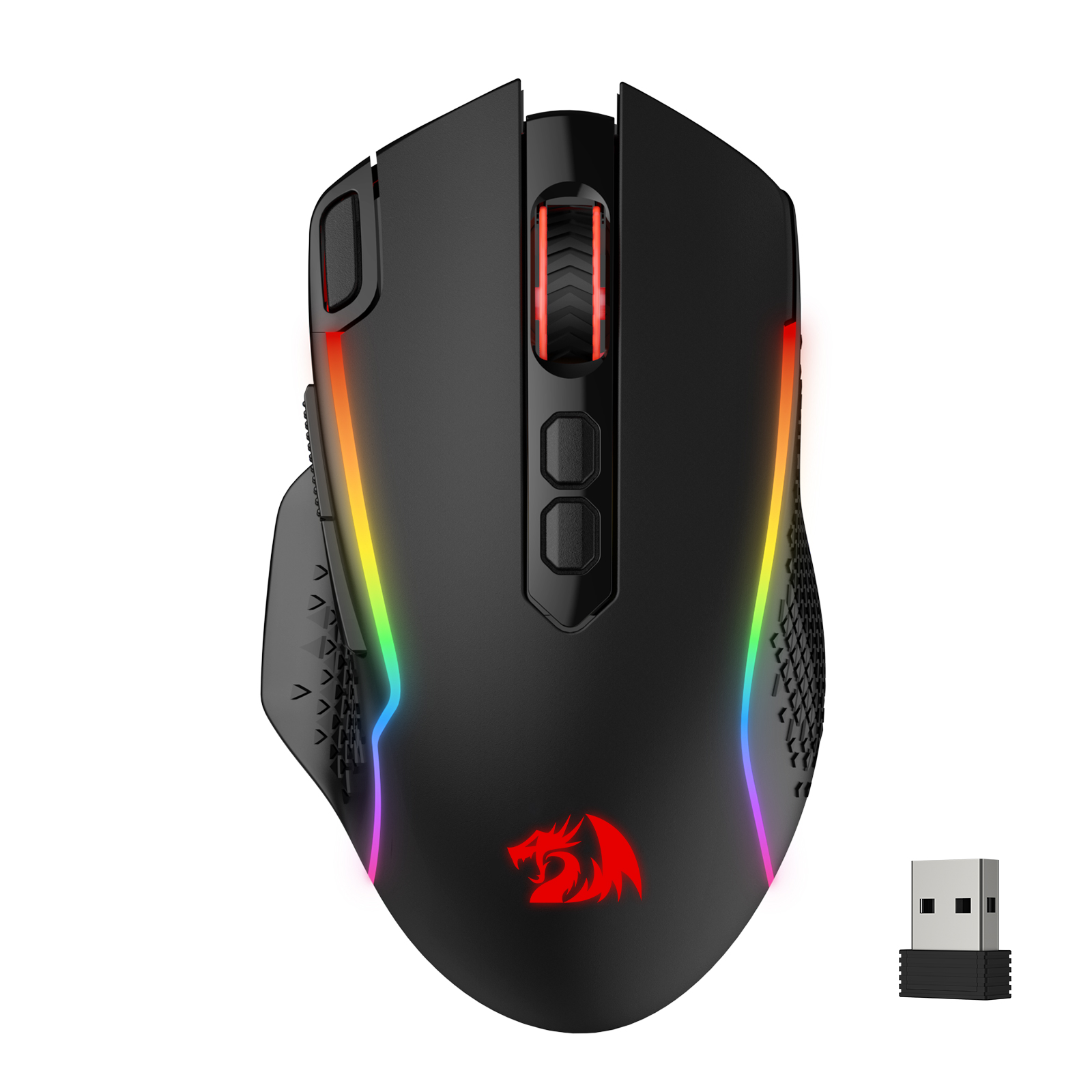 Redragon M810 Pro Wireless Gaming Mouse, 10000 DPI Wired/Wireless Gamer Mouse w/ Rapid Fire Key, 8 Macro Buttons, 45-Hour Durable Power Capacity