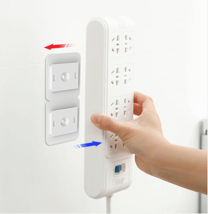 Self Adhesive Power Strip Holder No Drill Extension Block Wall Mount