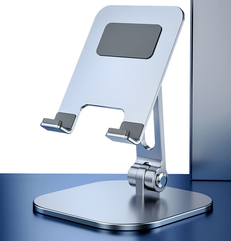 Tablet Stand for Desk, Stable Tablet Holder with Heavy and Thickened Metal Base for Large Tablet Device, Multi-Angles Adjustable and Foldable