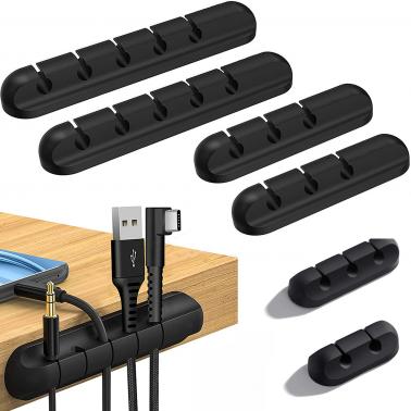 etc. fasient 6 pcs Universal Office Cable Clips Desktop Cord Holder Cable Organizer Clips Silicone Auto Adhesive for USB Charging Cable Power Cord Mouse Cable Wire 