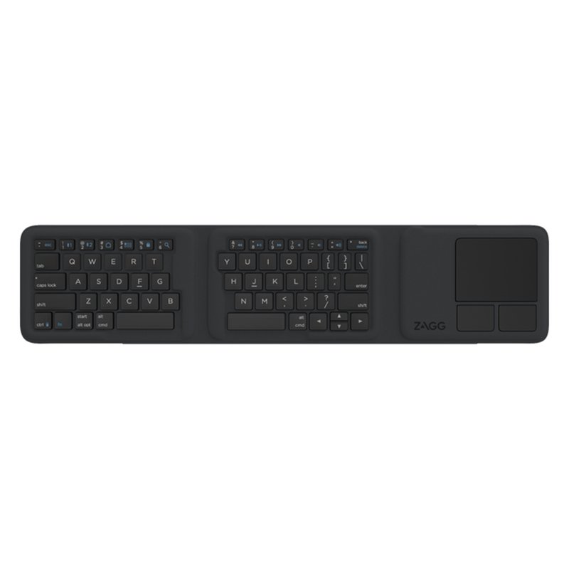 Zagg Universal Bluetooth Keyboard with Touchpad Trifold - Black