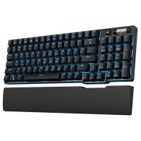 RK ROYAL KLUDGE RK96 90% 96 Keys BT5.0/2.4G/USB-C Hot Swappable Mechanical Keyboard with Magnetic Hand Rest, Blue Backlight, Brown Switch, Black Color